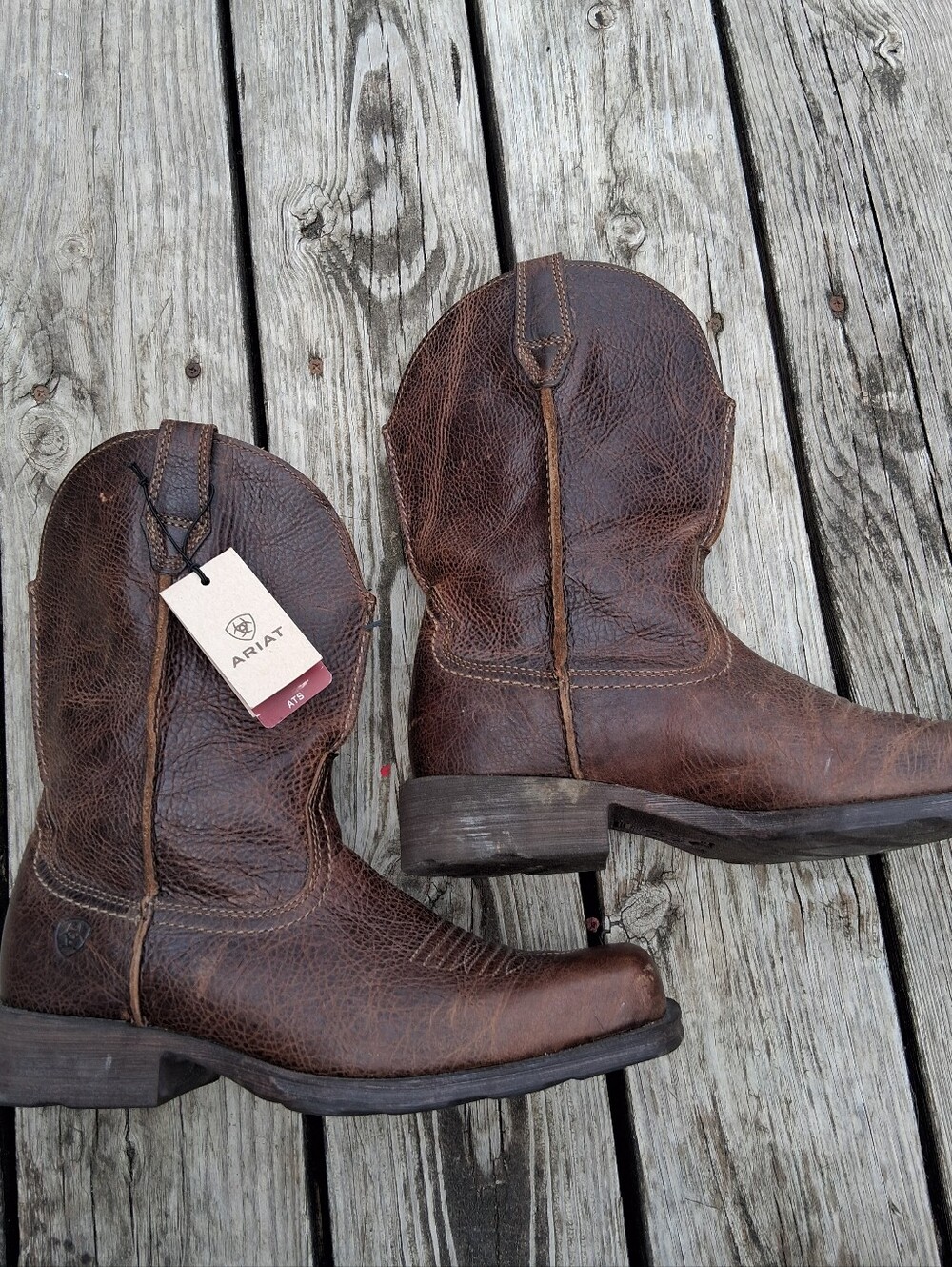 Ariat Rambler Brown Leather Western Boots Size 9 NWT